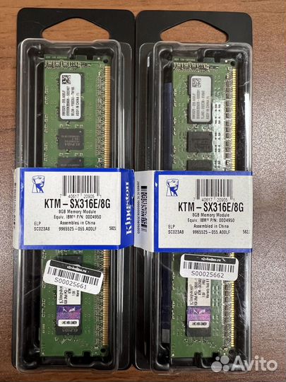 8GB DDR3 ECC Unbuffered Kingston (не регистровая)