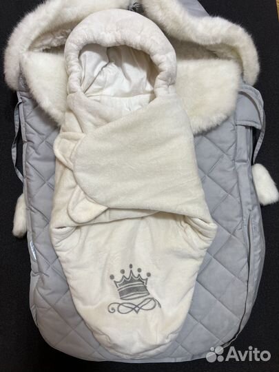 Зимний конверт в коляску на овчине