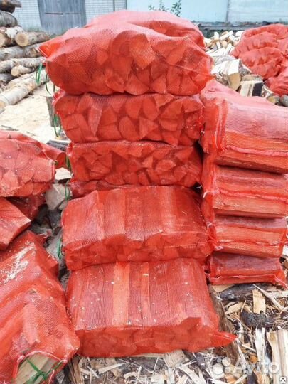 Дрова березовые в сетках