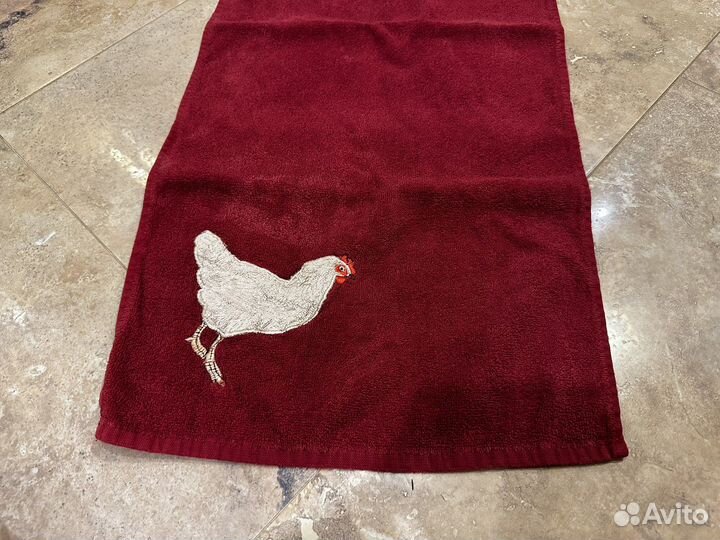 Полотенце кухонное курочка курица 65*39см красное