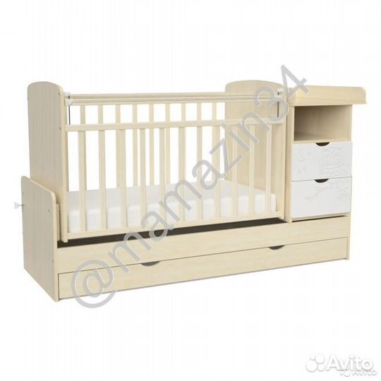 Кровать-трансформер соната детская береза-белый