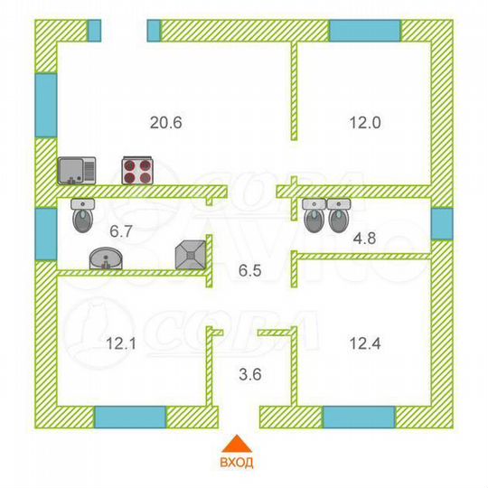 Дом 79 м² на участке 6,6 сот.