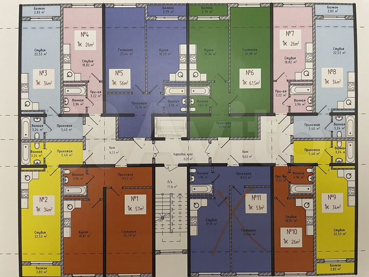 Квартира-студия, 34 м², 6/8 эт.