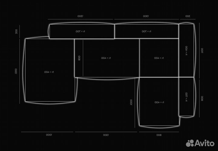 Диван 34502100 мм