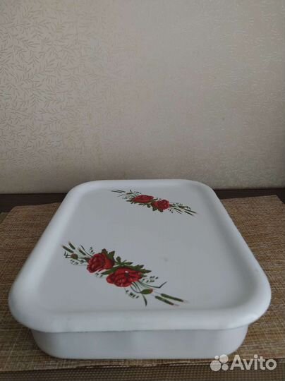 Лоток эмалированный для холодца. СССР. 20*27