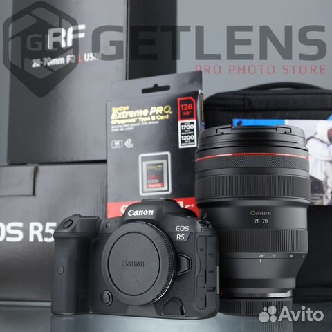 Canon R5 + RF 28-70 + SanDisk 128Gb + Holster