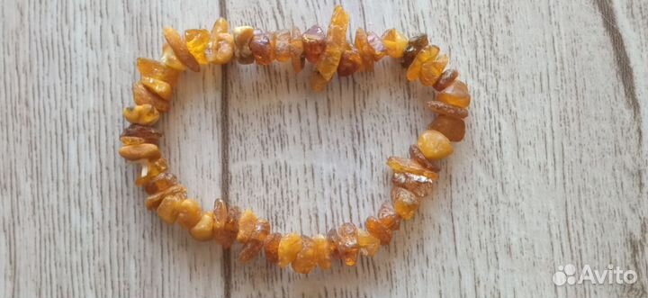 Набор бусы и браслет из янтаря