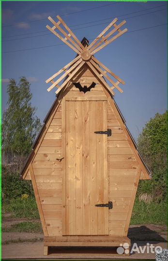 Дачный туалет деревянный ART129