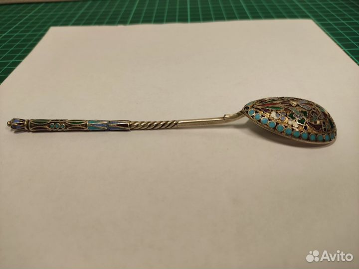 Серебряная ложка перегородчатая эмаль 84 проба