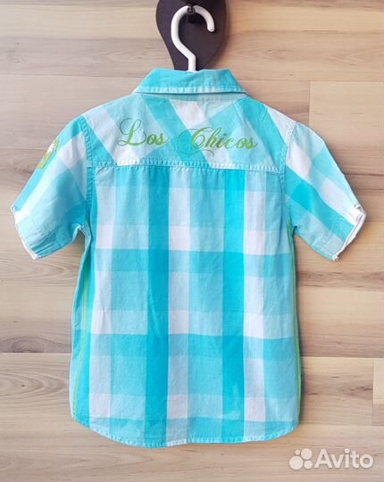 Новая яркая хлопковая рубашка р-р 110 Blue Seven