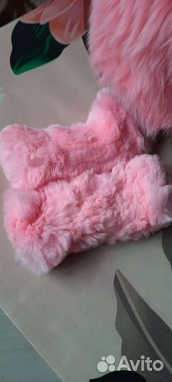 Шапка из меха лисы и митенки