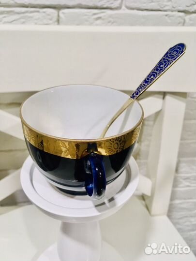 Серебро Золото Эмаль СССР Чайная ложка