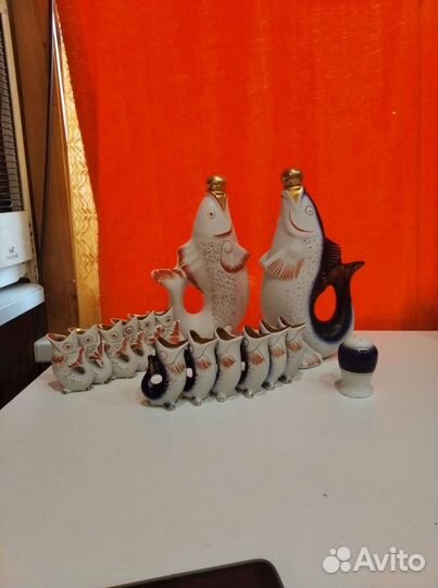 Сервиз рыбки. Осталась только синий набор