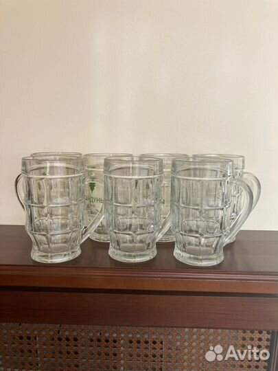 Стеклянные кружки пивные