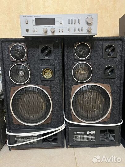 Колонки с 90 и усилитель электроника 0 17