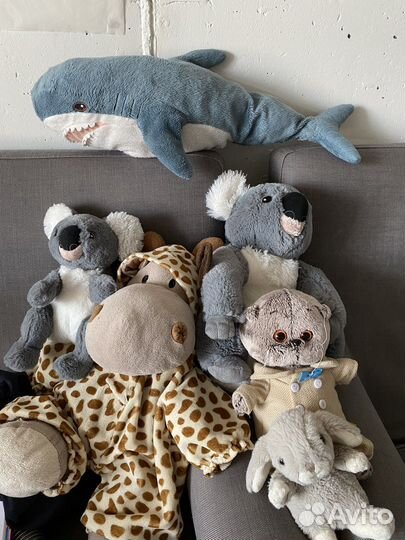 Коала акула икеа кот бегемот кролик игрушки
