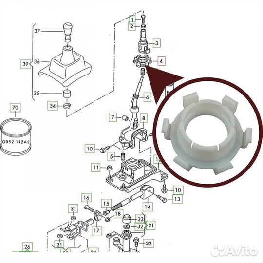 Ремкомплект втулка кулисы кпп VW Audi Seat Skoda
