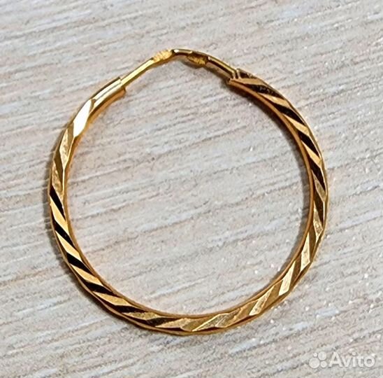 Золотые серьги кольца конго 585 пробы