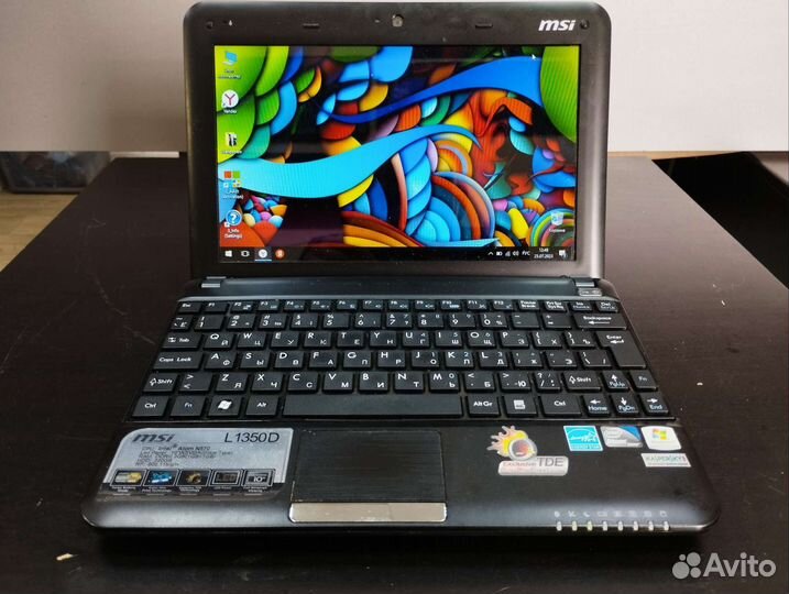 Нетбук MSI L1350D 4 ядра, 2гб. 2часа