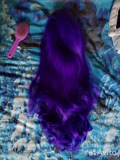 Парик фиолетовый и шапочки для парика