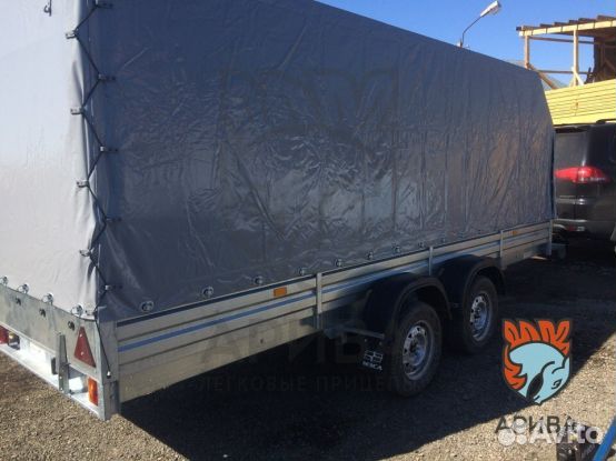 Двухосный прицеп с тентом аэро 150 см.Коммерческий