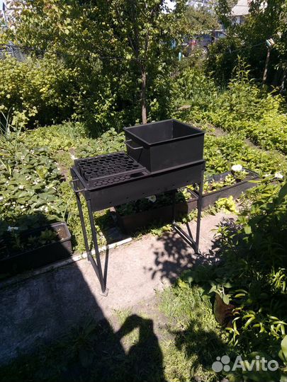 Мангал с печью под казан, очень прочный и удобный