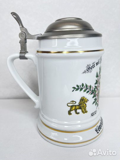 Немецкая фарфоровая пивная кружка