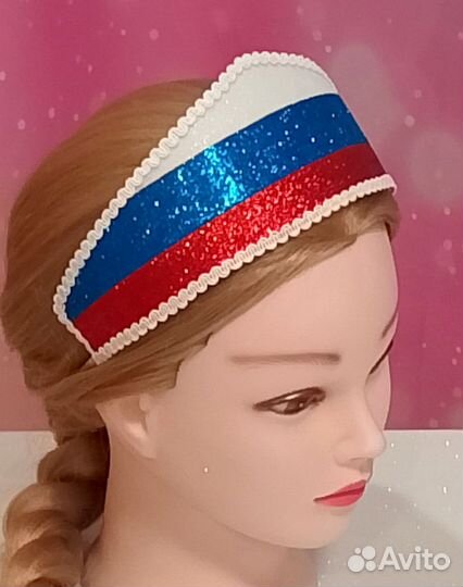 Кокошник на ободке. Триколор