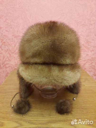 Шапка ушанка норковая женская