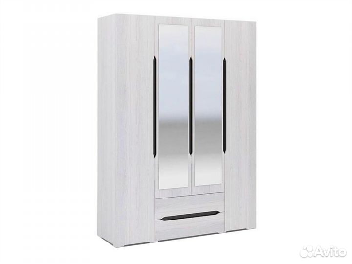 Шкаф белый 4х створчатый с ящиками Валенсия щк 014