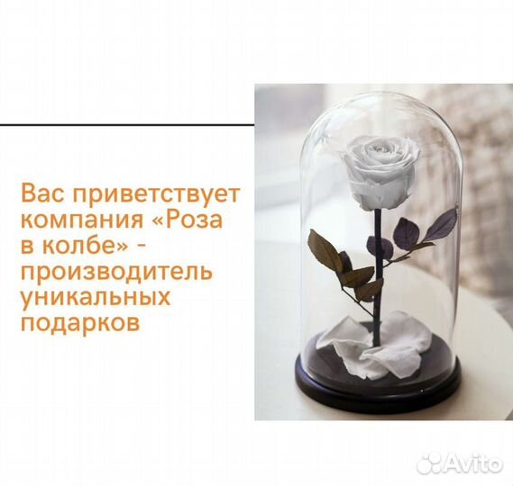 Розы в колбе. Размер на выбор