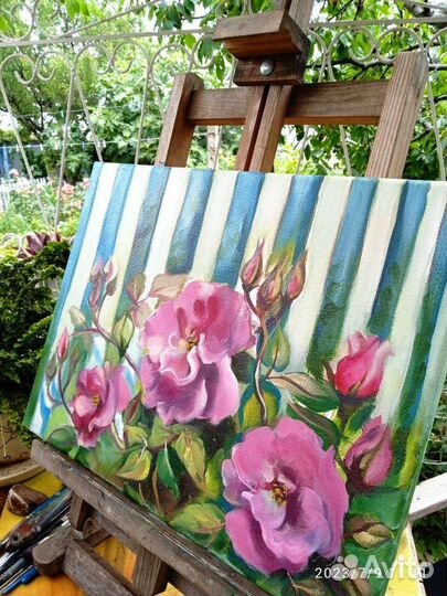 Картина Розы маслом на холсте