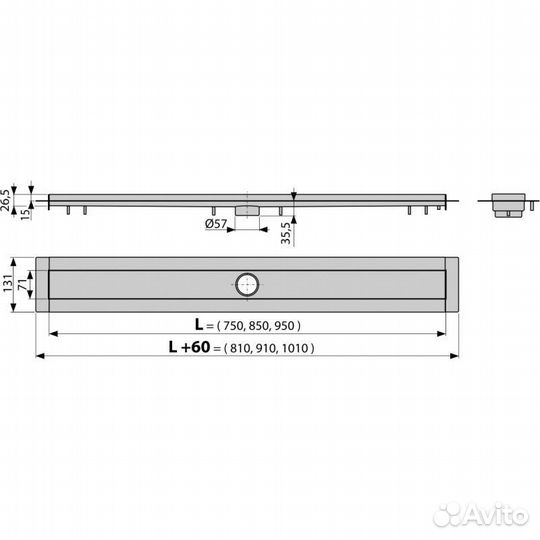 Душевой лоток Alcadrain APZ13 Modular модулярный