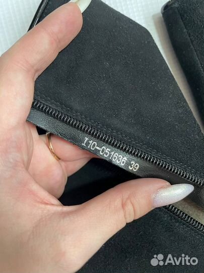 Сапоги Италия демисизон на каблуке замшевые