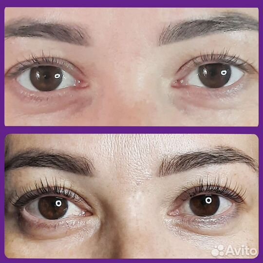 Ламинирование ресниц, окрашивание ресниц