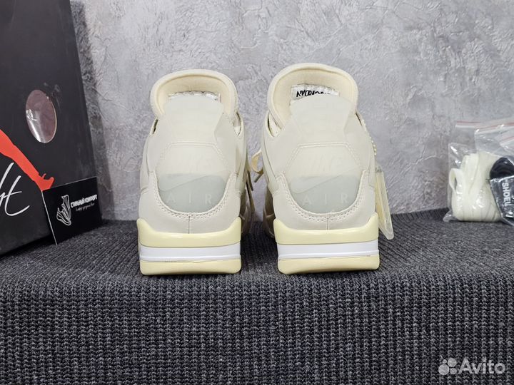 Кроссовки Off white x Nike Air Jordan 4 Retro Sail