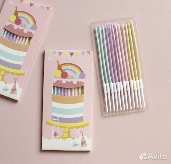 Свечи для торта, набор 12 штук