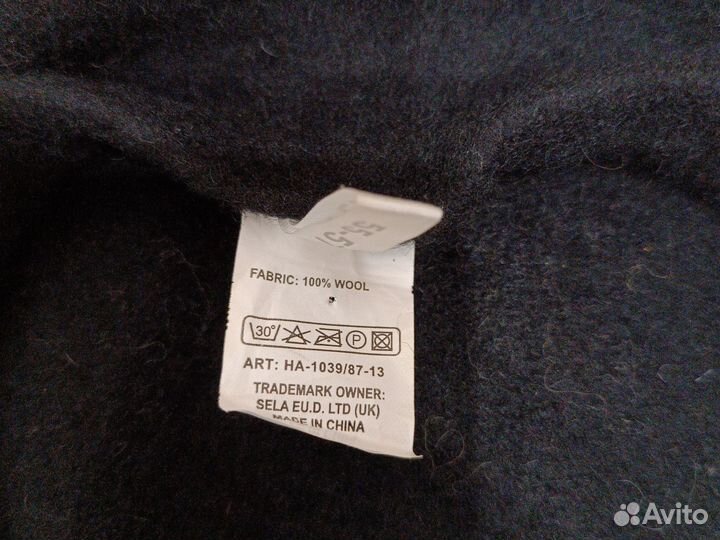 Черный берет из 100 шерсти Sela 55 - 57