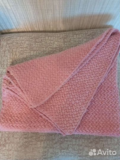 Плед вязаный плюшевый