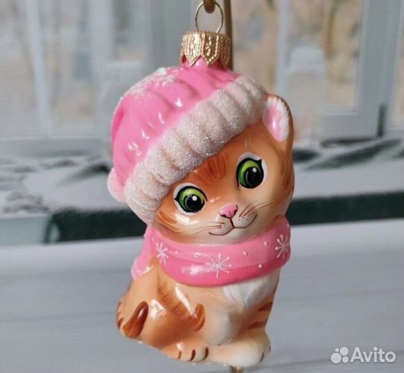 Елочные игрушки ариель котенок в шапочке
