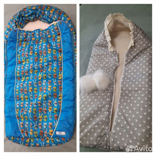 Зимний конверт в коляску на овчине