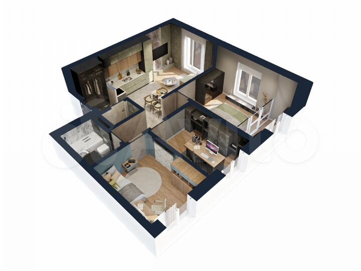 4-к. квартира, 62,6 м², 14/25 эт.