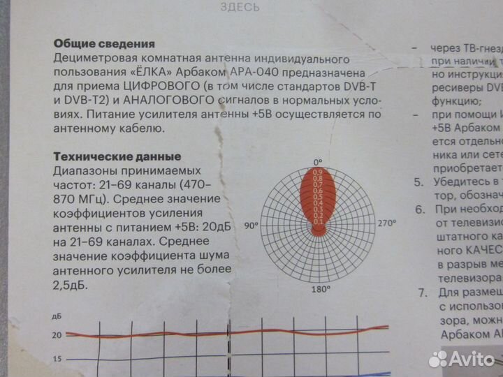 Антенна с усилителем комнатная