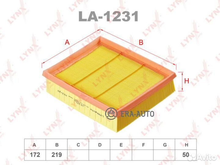 Lynxauto LA1231 Фильтр воздушный