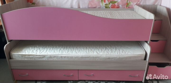 Кровать двухъярусная выдвижная детская