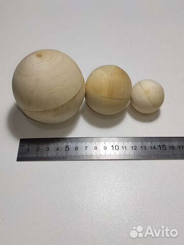 Деревянные заготовки шары по типу матрёшки