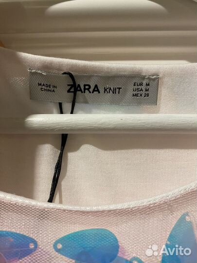 Zara новая праздничная блузка топ с пайетками M