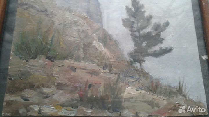 Картина Утёс. СССР. Картон, масло