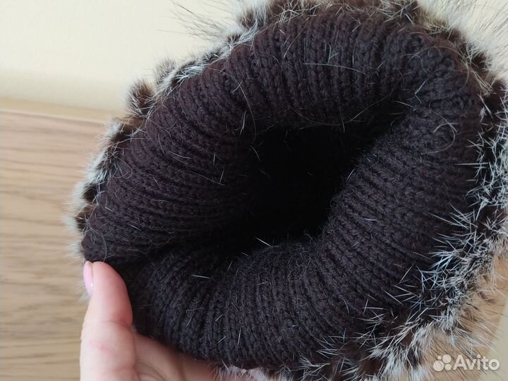 Шапка с натуральным мехом