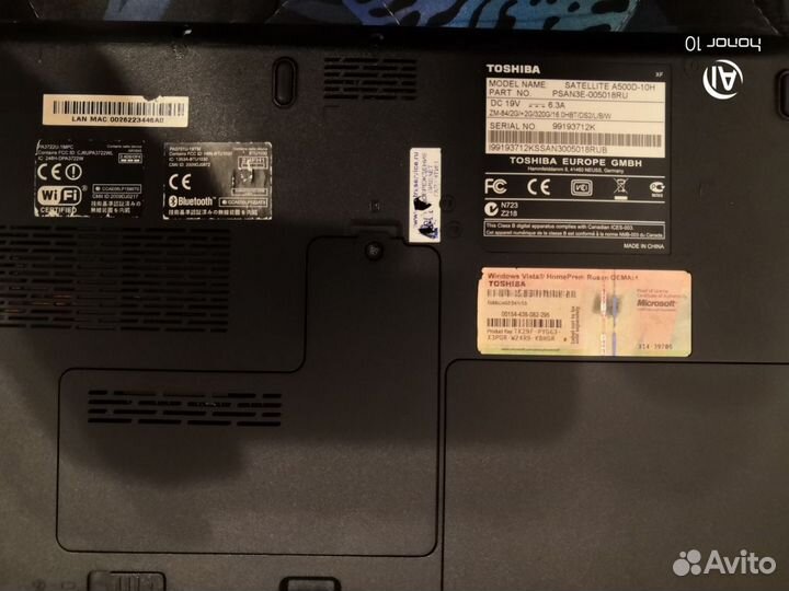 Ноутбук toshiba satellite A500D-10Н